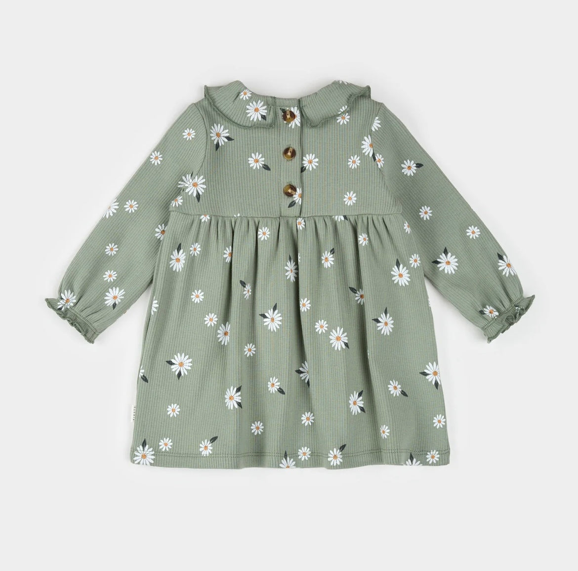 Petit Lem Daisy Print Ribbed Dress Set