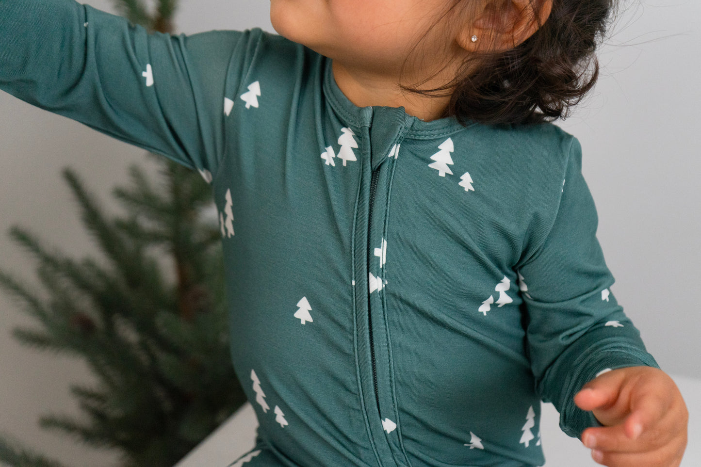 Belan.J Footed Zipper Sleeper - Tiny Trees