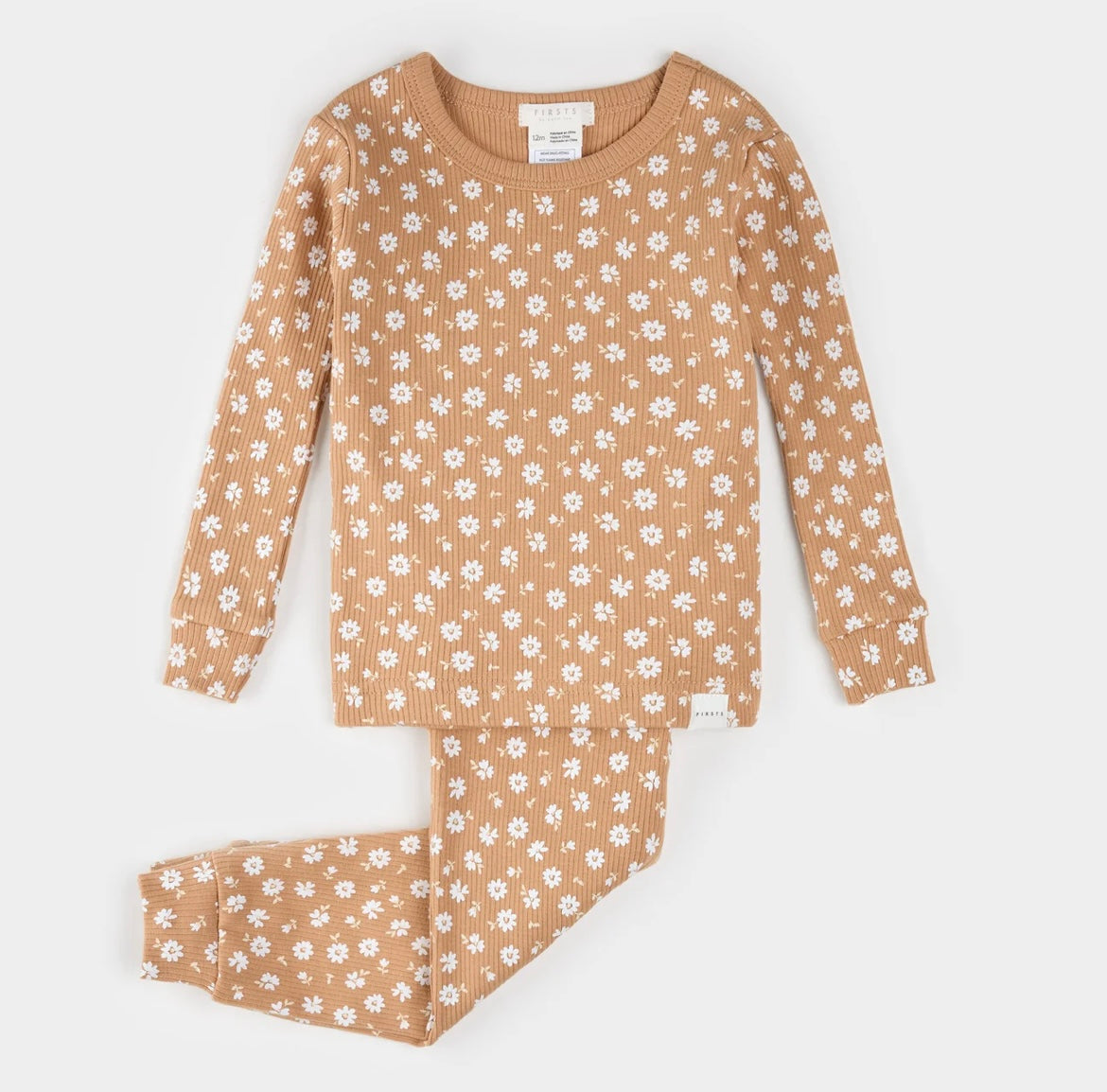Petit Lem Ribbed Pj Set - Floral Print