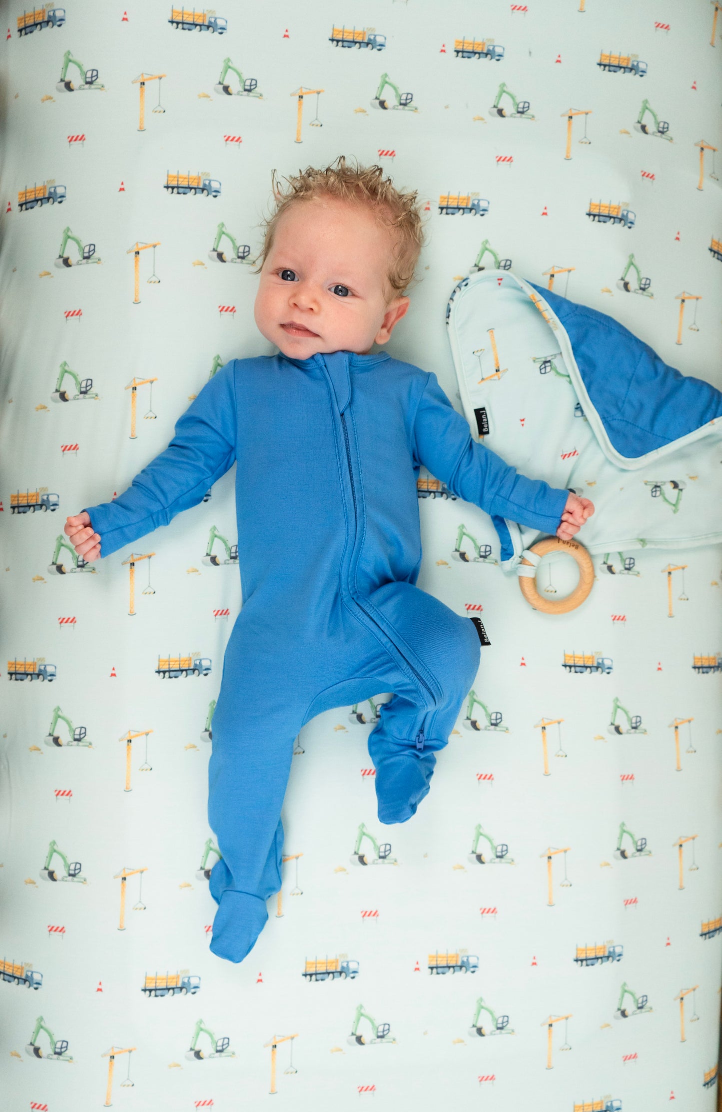 Belan.J Footed Zipper Sleeper - Lake Blue