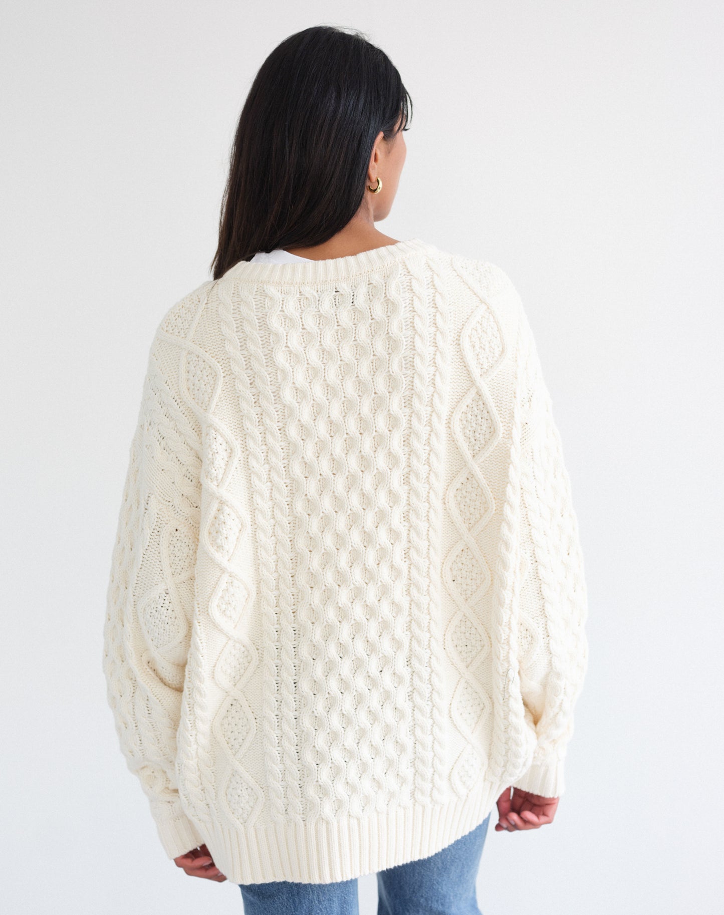 Brunette the Label Irish Cable Knit Sweater