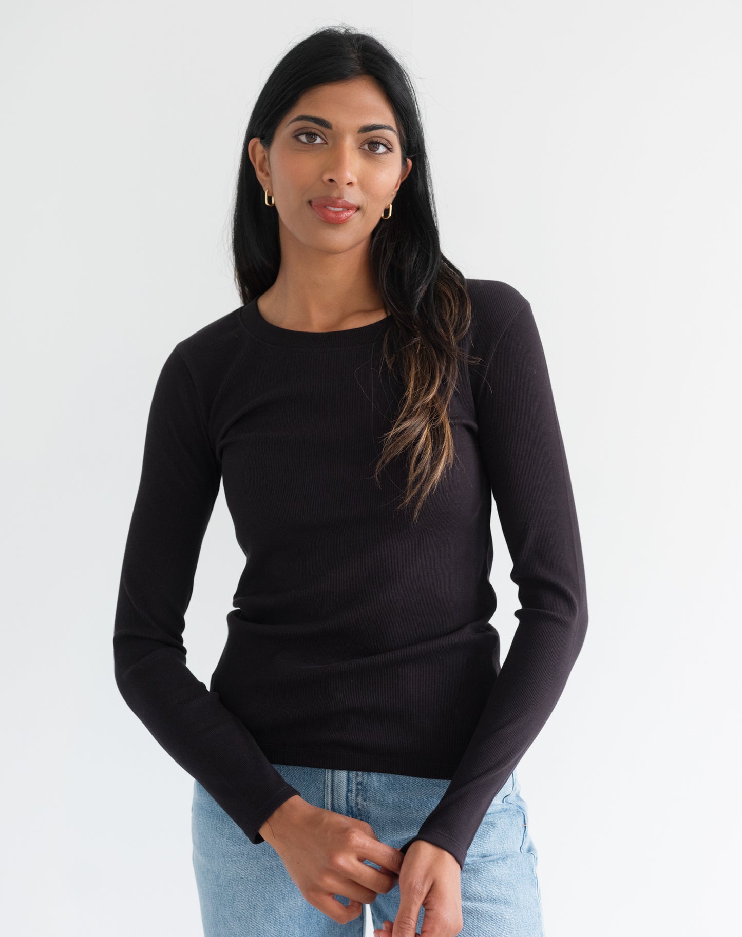 Brunette the Label Ribbed Long Sleeve - Black