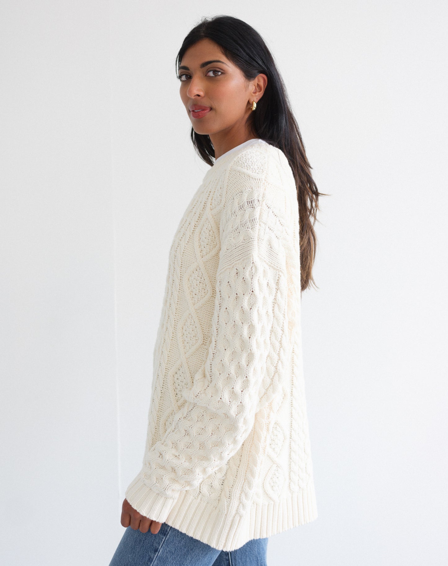 Brunette the Label Irish Cable Knit Sweater