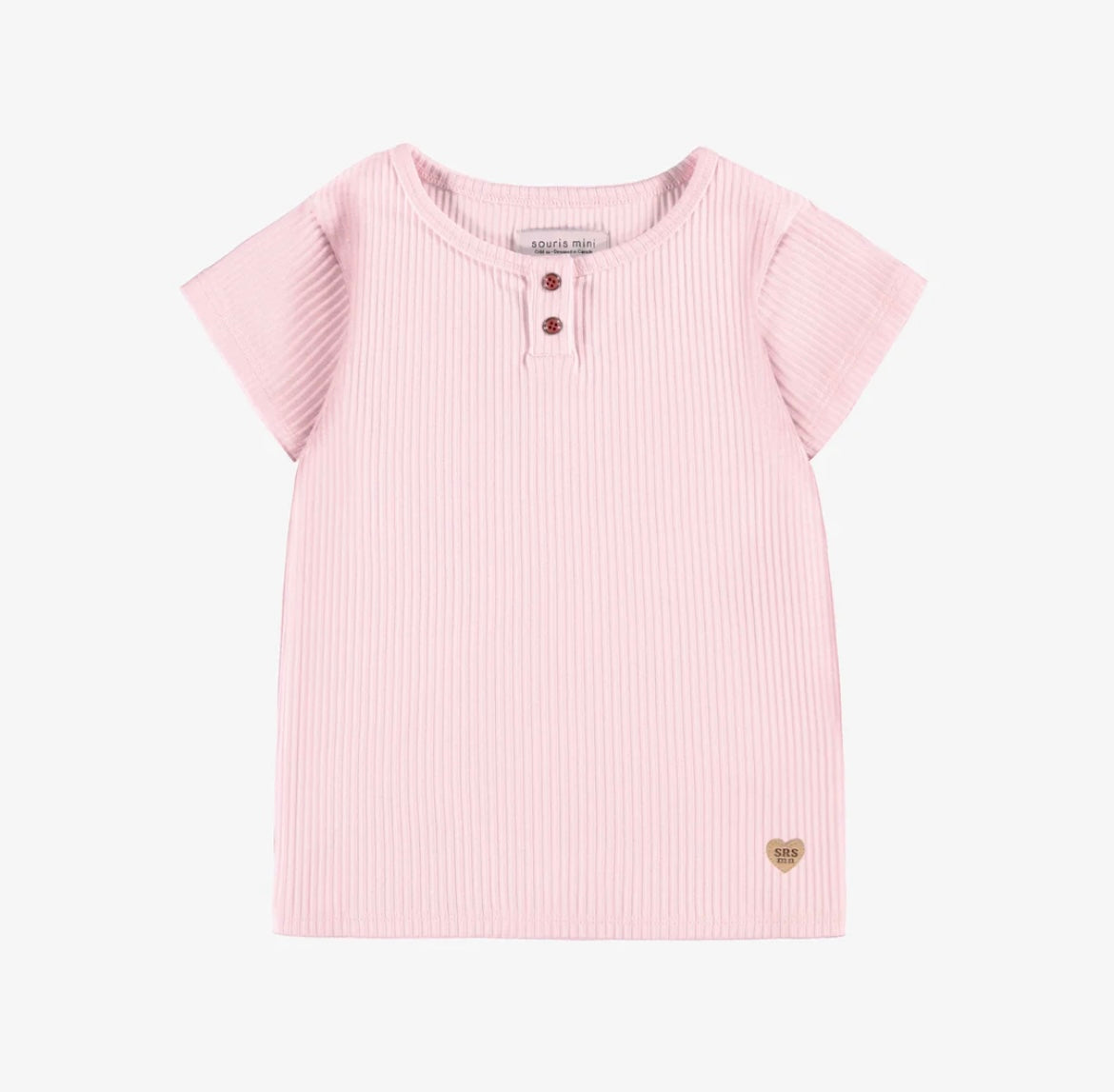Souris Mini Pink Ribbed T-Shirt