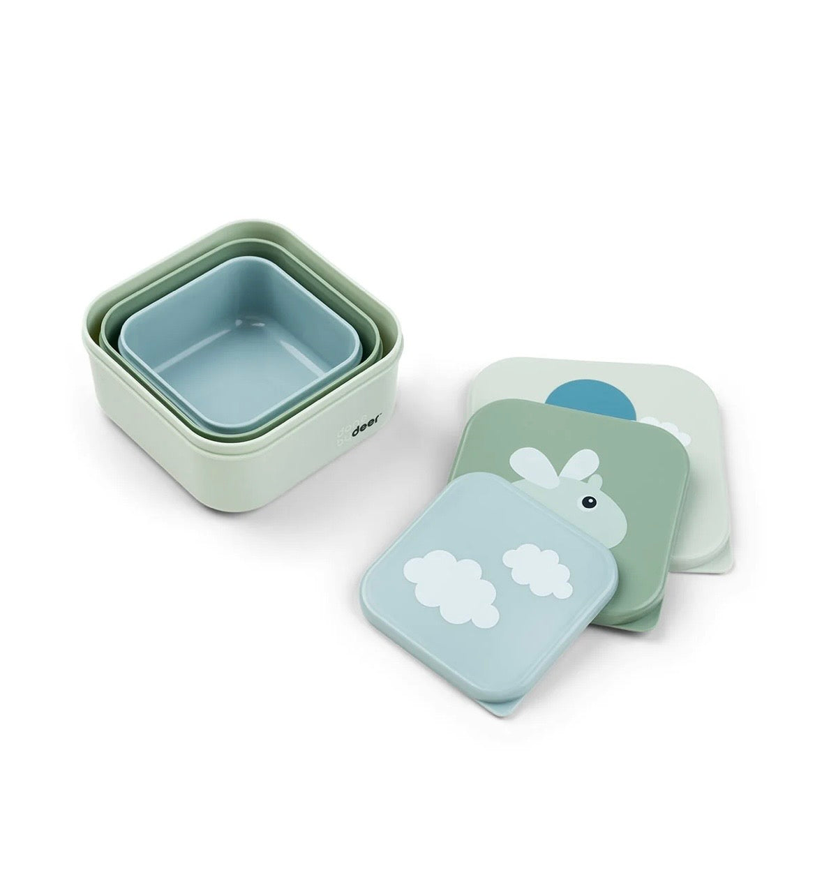 Happy Clouds 3 pc Snack Box Set - Green