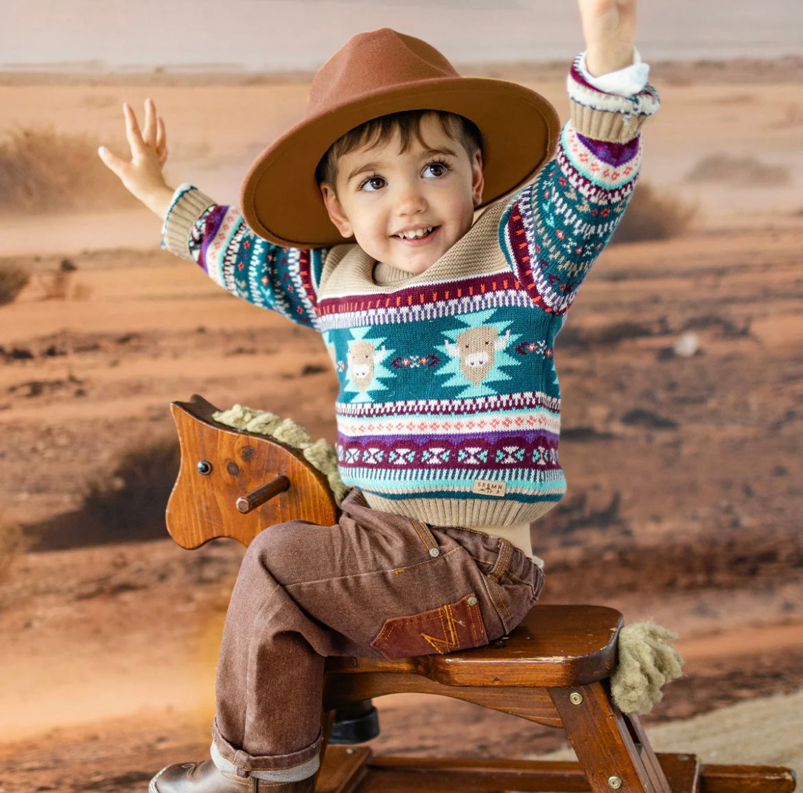 Souris Mini Western Knit Sweater