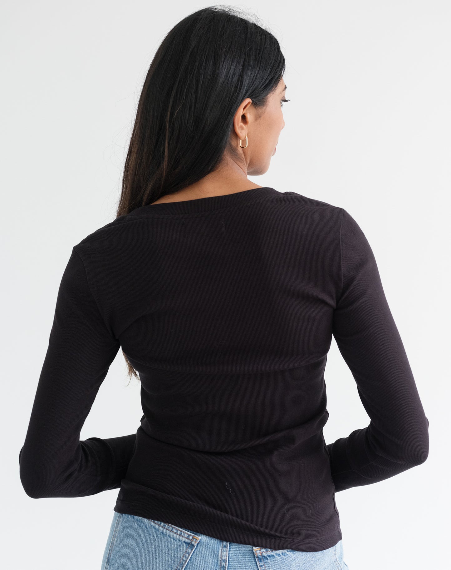 Brunette the Label Ribbed Long Sleeve - Black