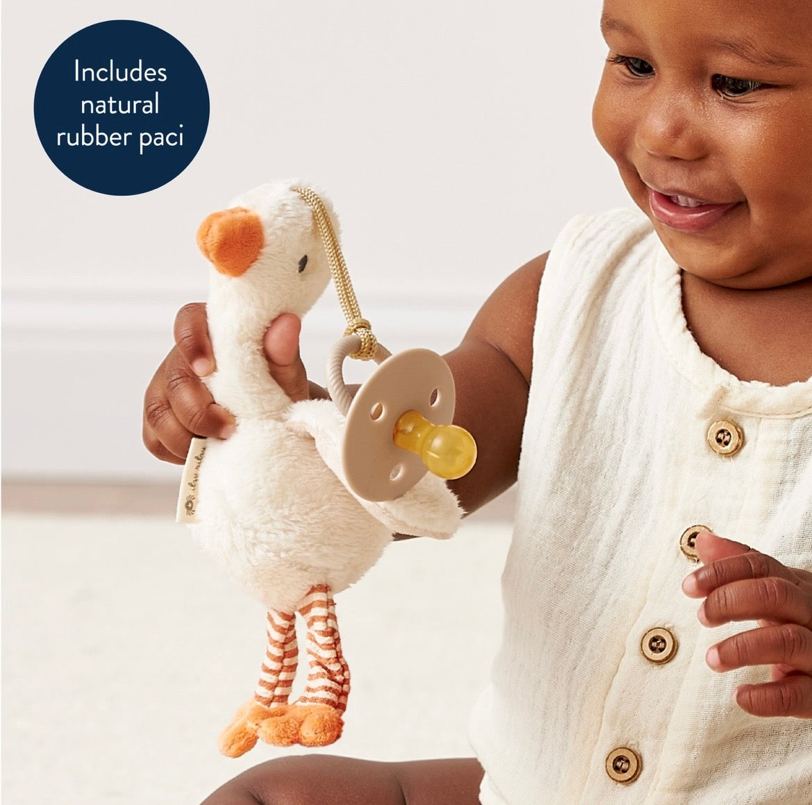 Bitzy Pal - Natural Rubber Pacifier & Plush