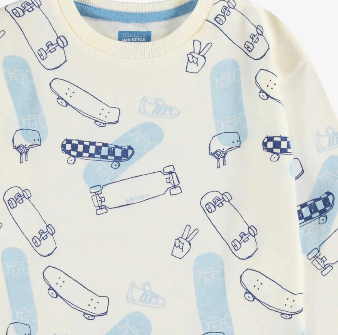 Souris Mini Skateboard Print Tee