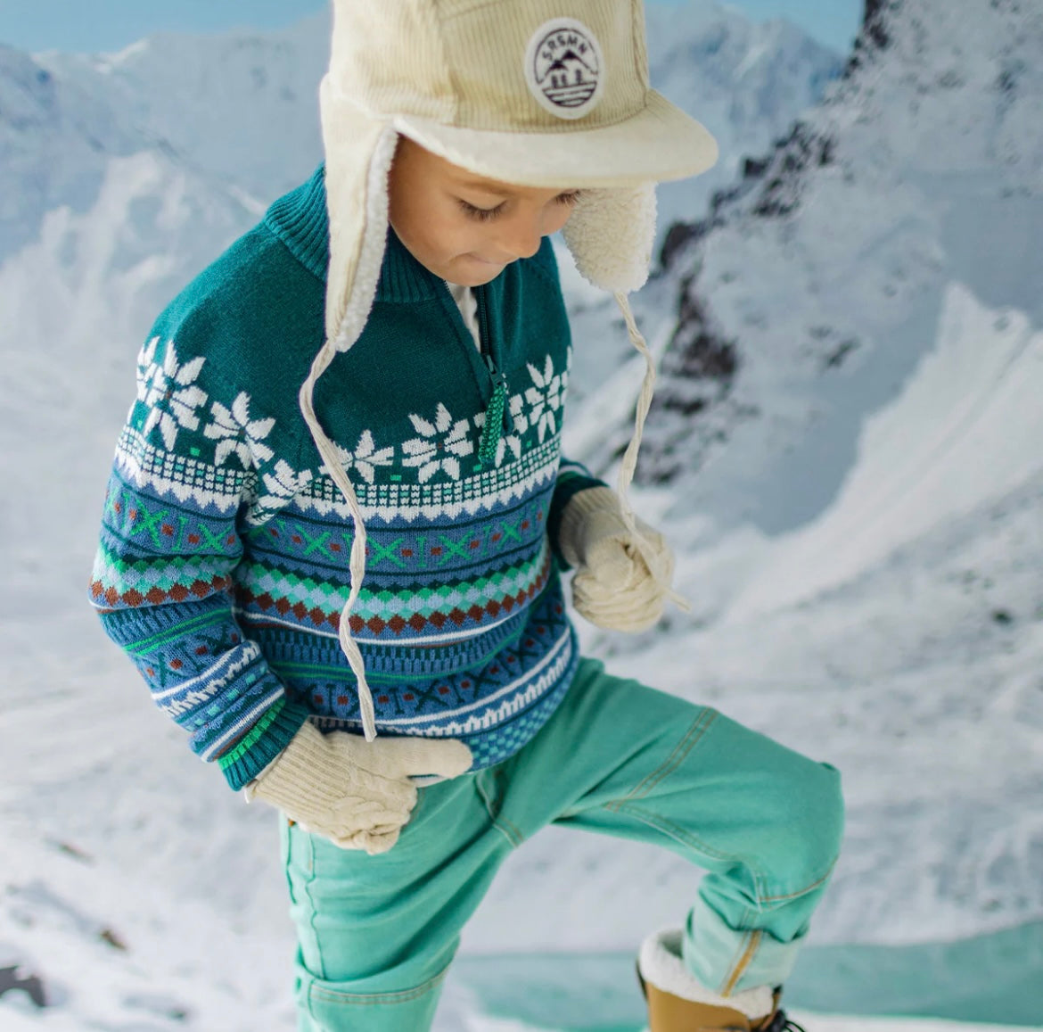 Souris Mini Alps Knit Sweater - Teal