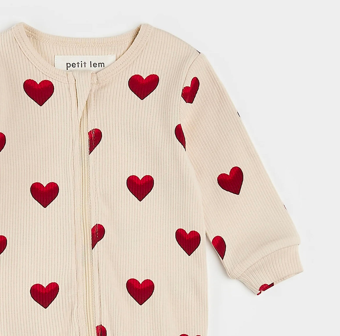 Petit Lem Hearts Ribbed Sleeper