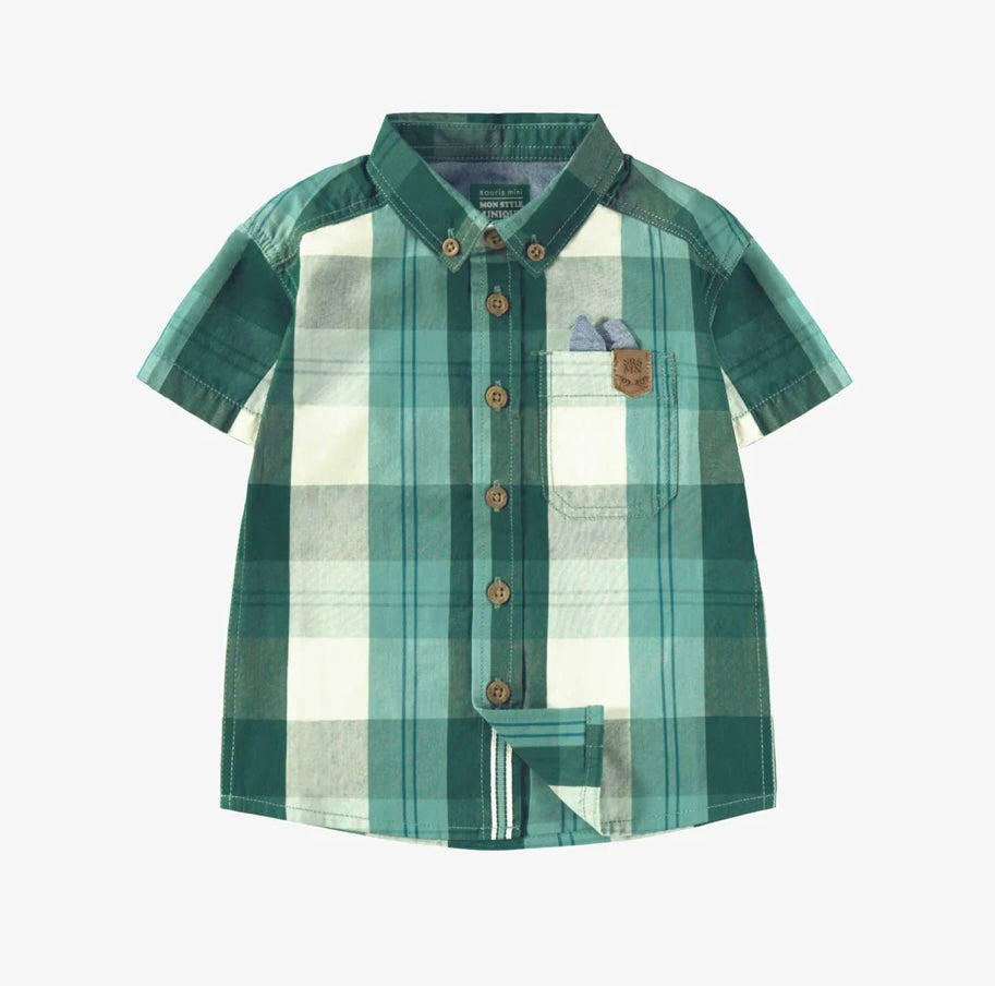 Souris Mini Turquoise Plaid Shirt - Baby