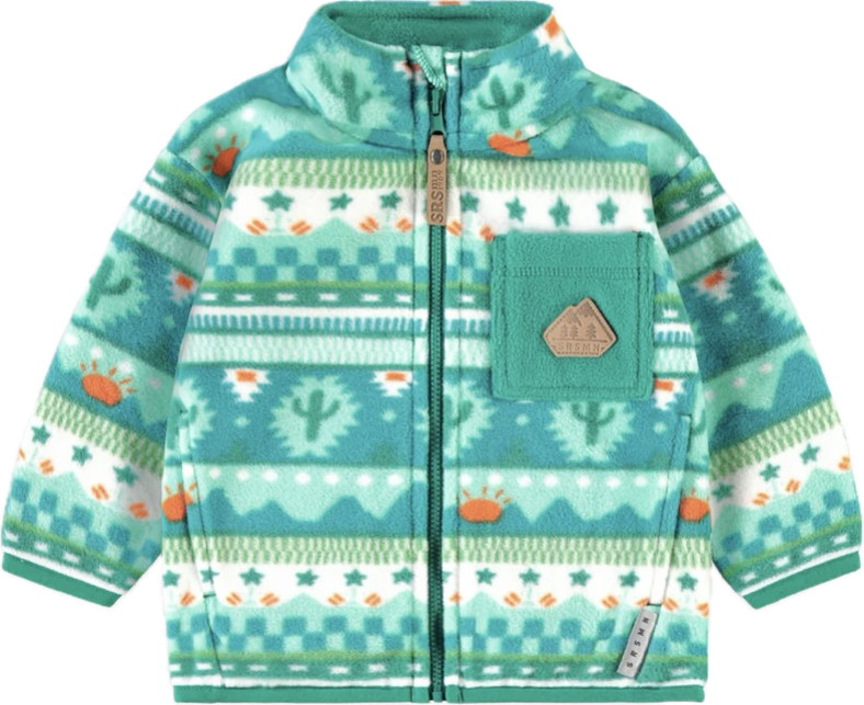 Souris Mini Teal Patterned Fleece Jacket