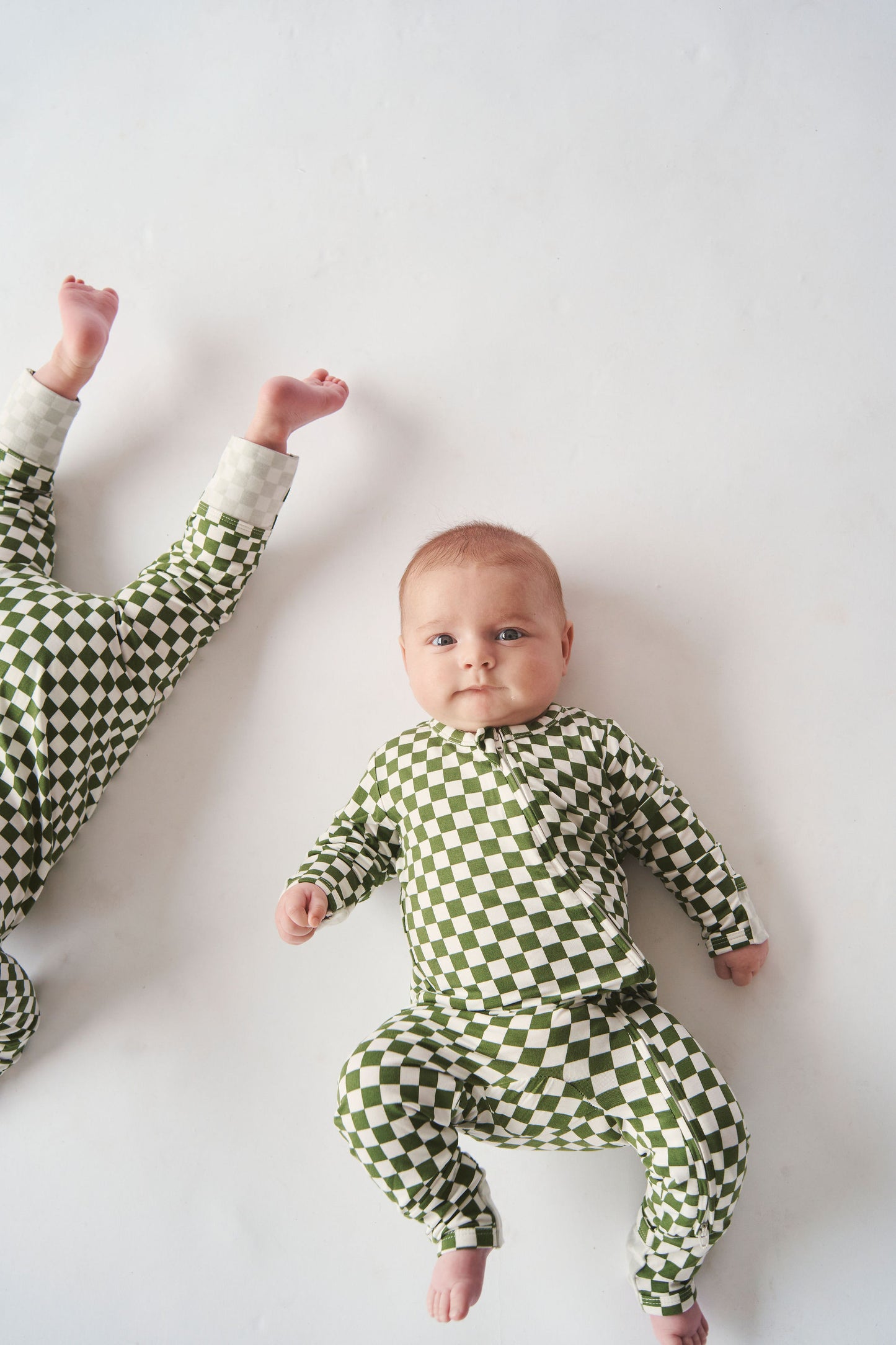 Bambi & Birdie Zipper Sleeper - Green Check