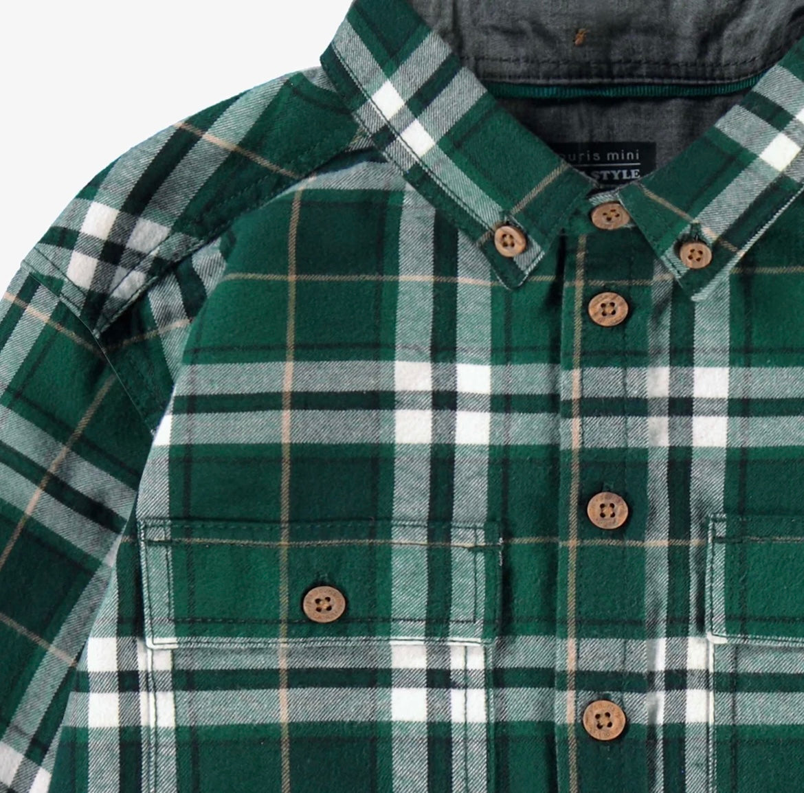 Souris Mini Green Plaid Shirt