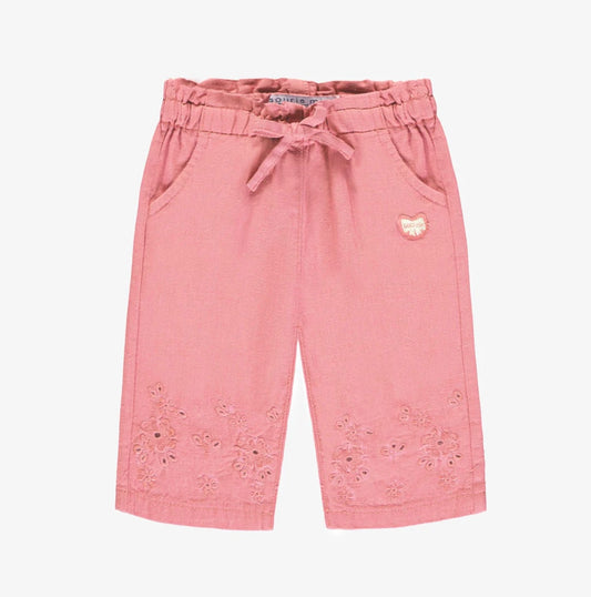 Souris Mini Pink Floral Embroidered Pants
