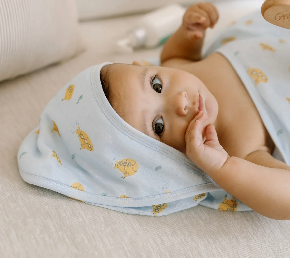 Loulou Lollipop Muslin Hooded Towel Set - Ocean Explorer