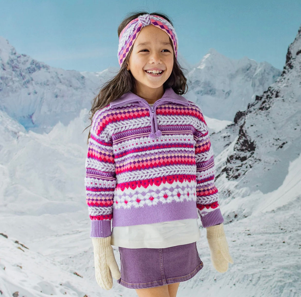 Souris Mini Alps Knit Sweater - Purple
