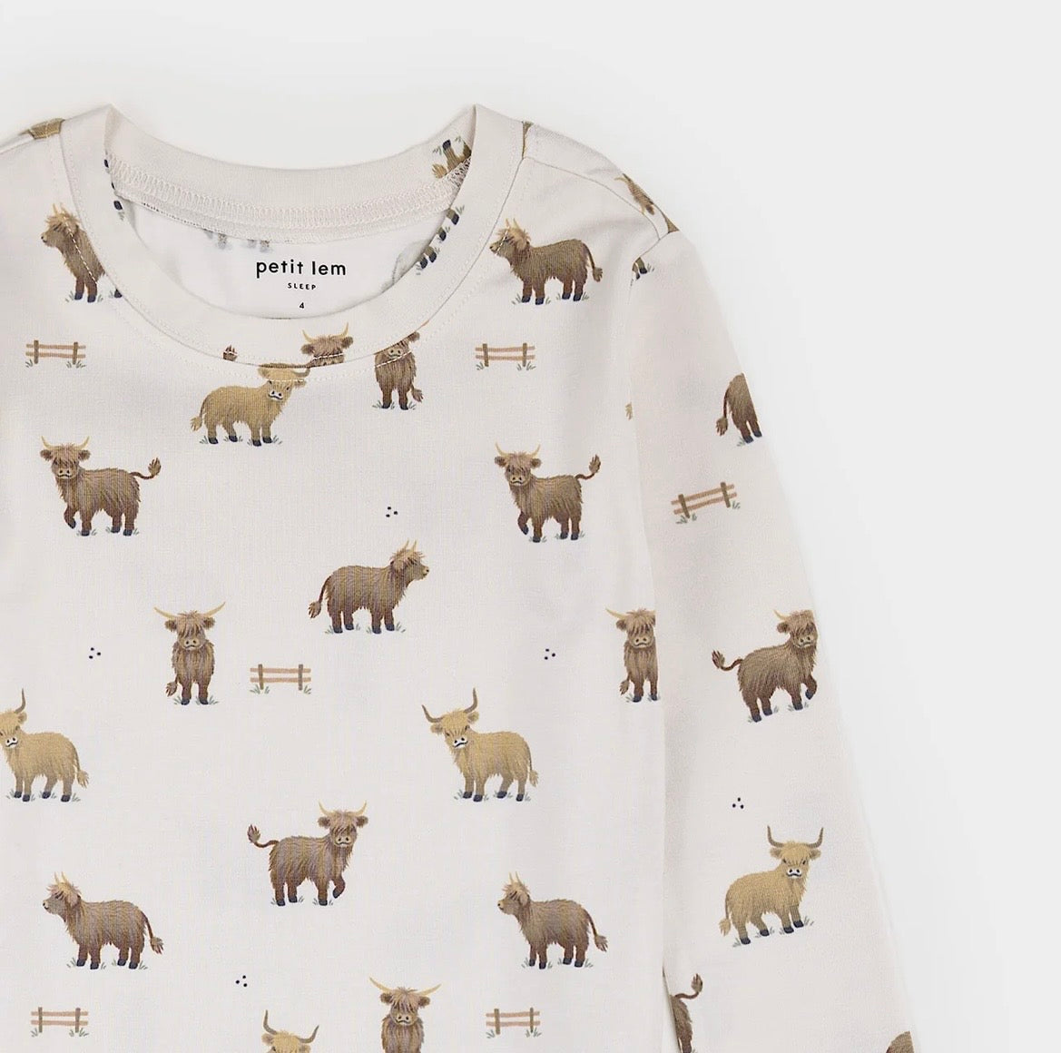 Petit Lem Highland Cow PJ Set