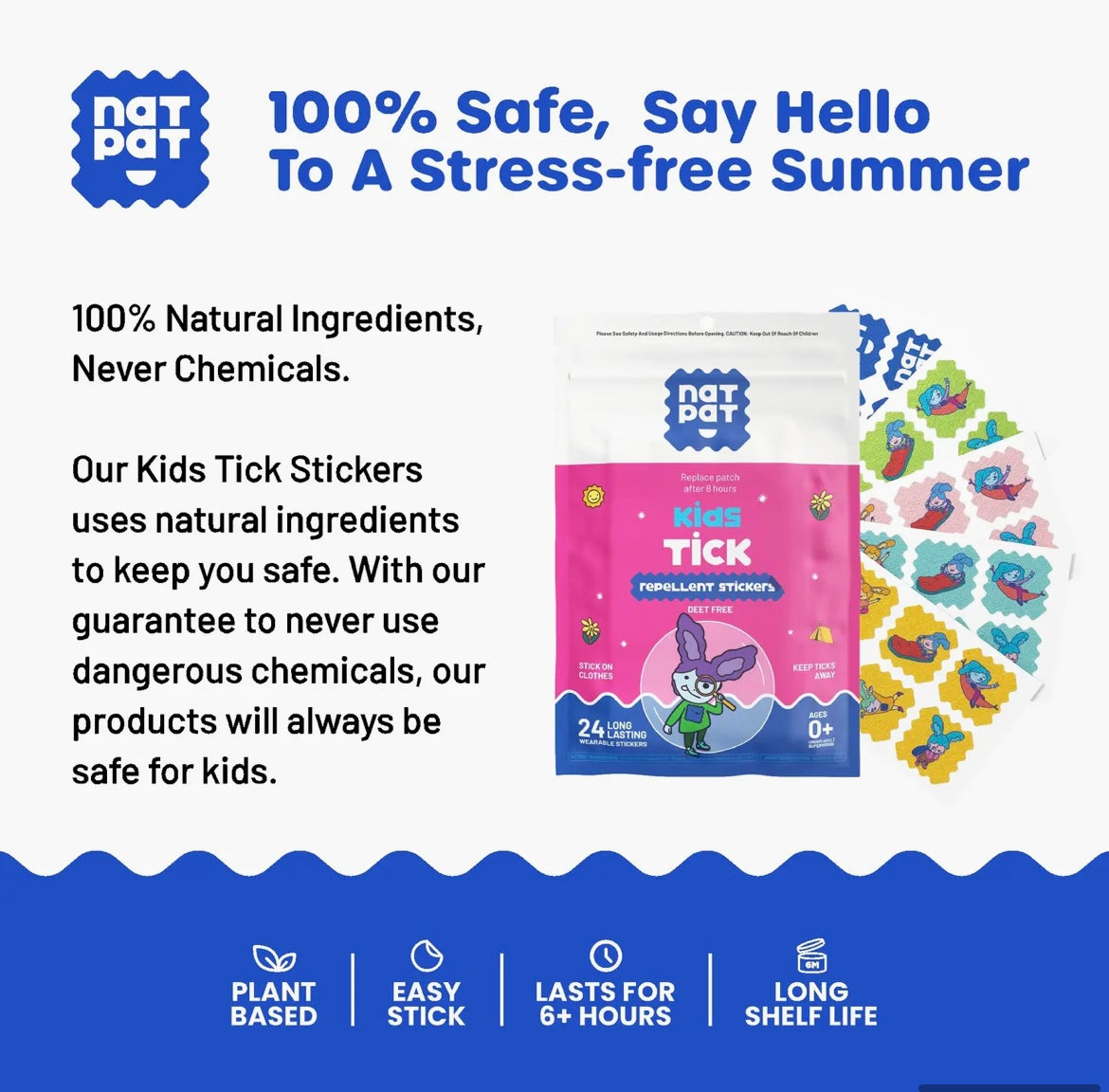 NatPat Kids Tick Repellent Stickers