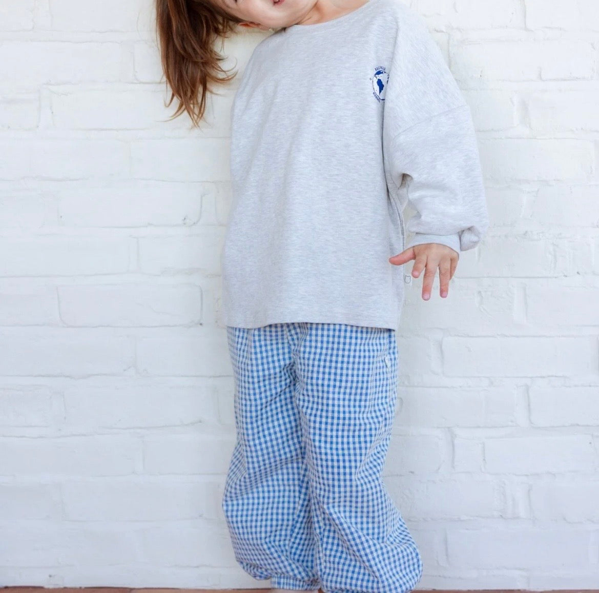 Roobear Comfy Gingham Pants - Blue
