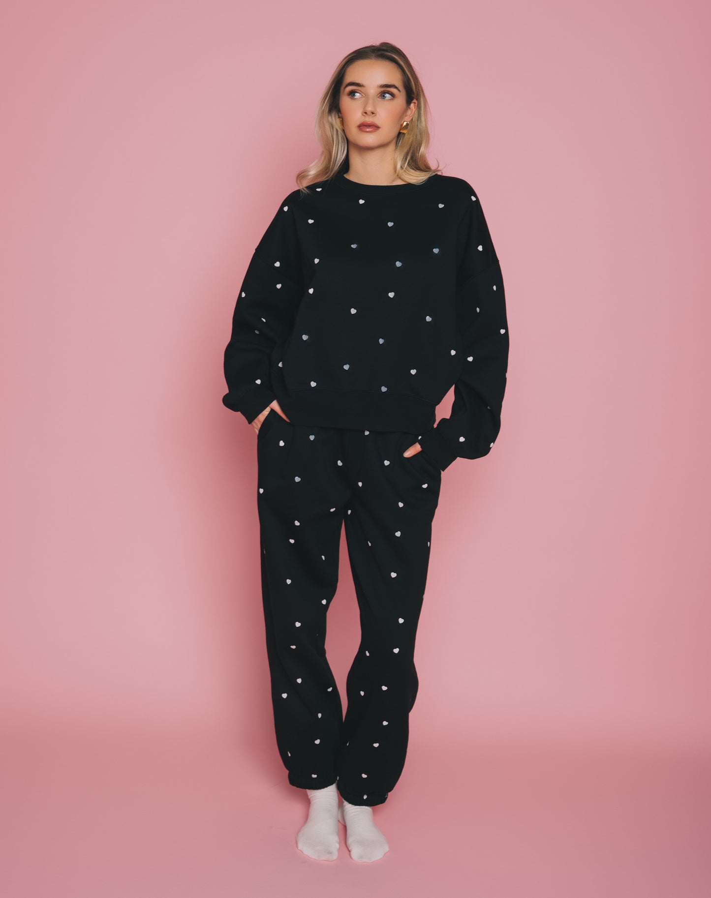 Brunette the Label Tiny Heart Oversized Jogger