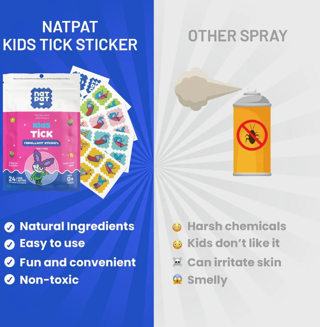 NatPat Kids Tick Repellent Stickers