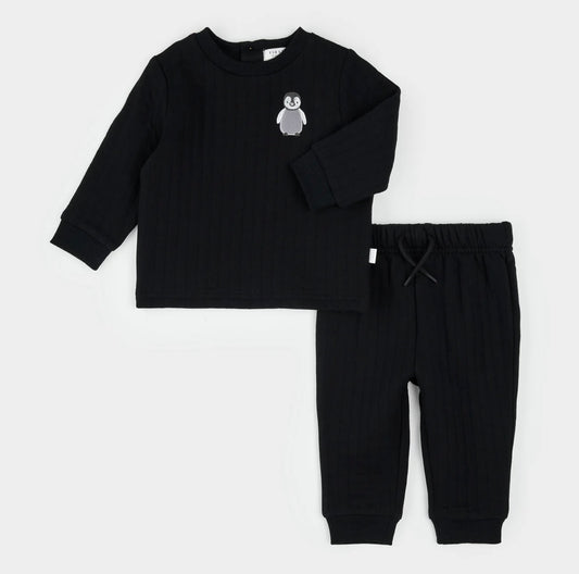 Petit Lem Baby Penguin Sweatsuit
