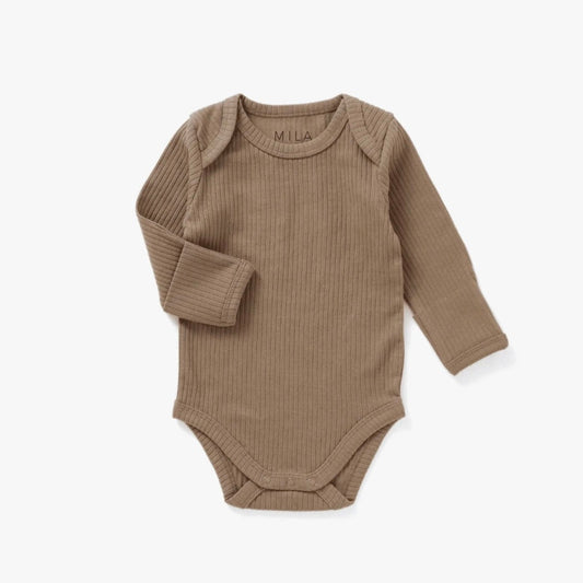 Mila & Co. Ribbed Bodysuit - Cappucino