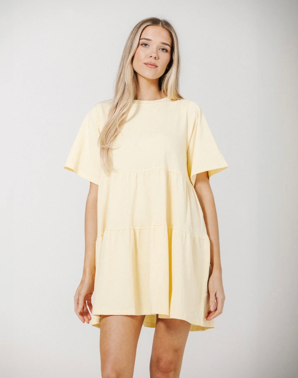 Brunette the Label Tiered Dress - Limoncello
