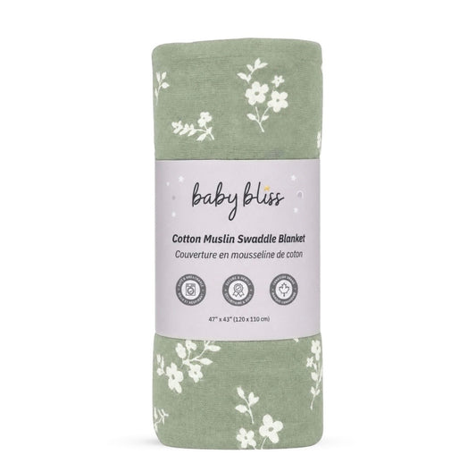 Baby Bliss Muslin Swaddle Blanket - Blooming Daisy