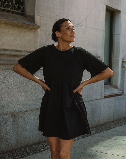 Brunette the Label Tiered Dress - Black