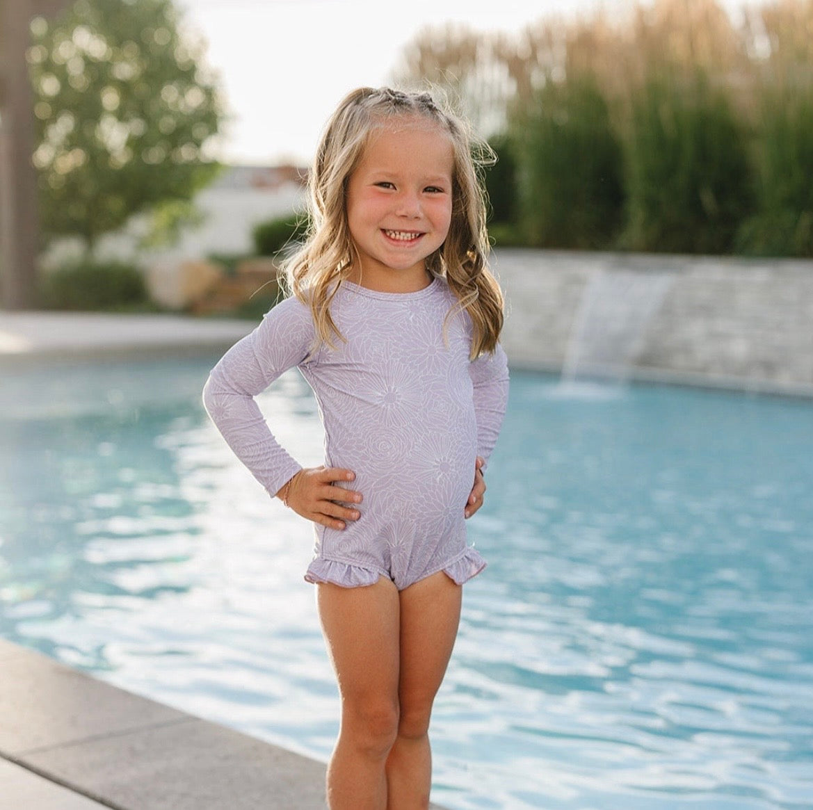 Current Tyed Lily Ruffle Rashguard Suit