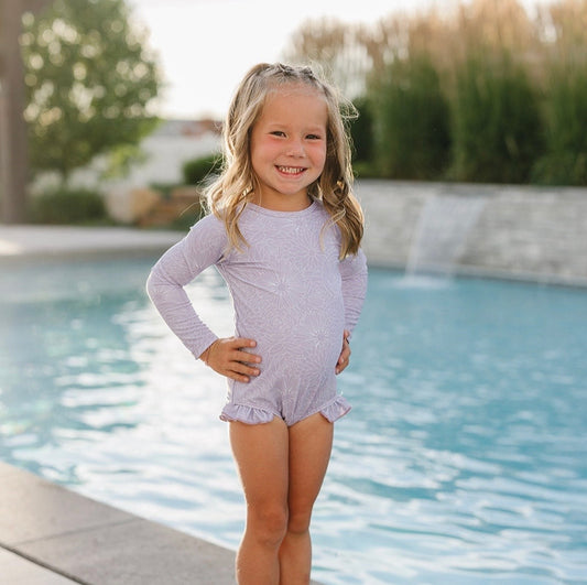 Current Tyed Lily Ruffle Rashguard Suit