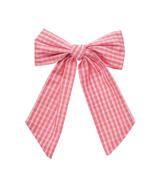 Plaid Oversized Bow Clip