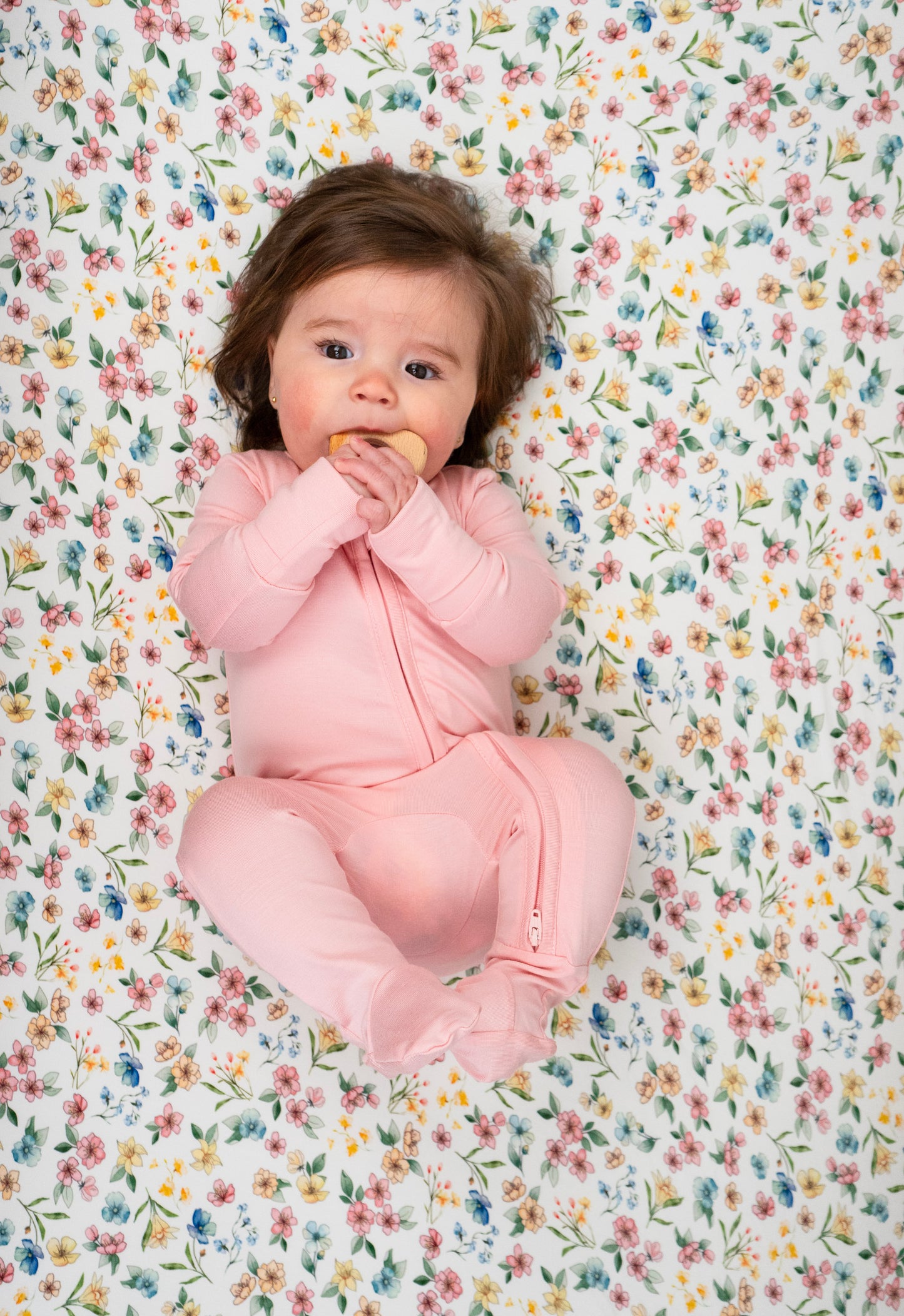 Belan.J Footed Zipper Sleeper - Crystal Rose