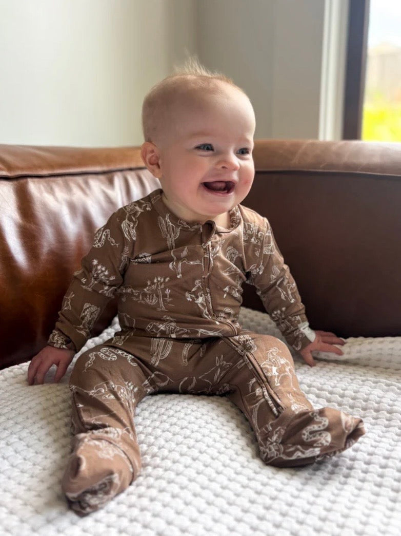 Bambi & Birdie Zipper Sleeper - Cowboy
