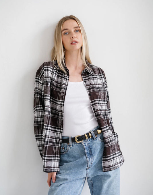 Brunette the Label Plaid Button Up