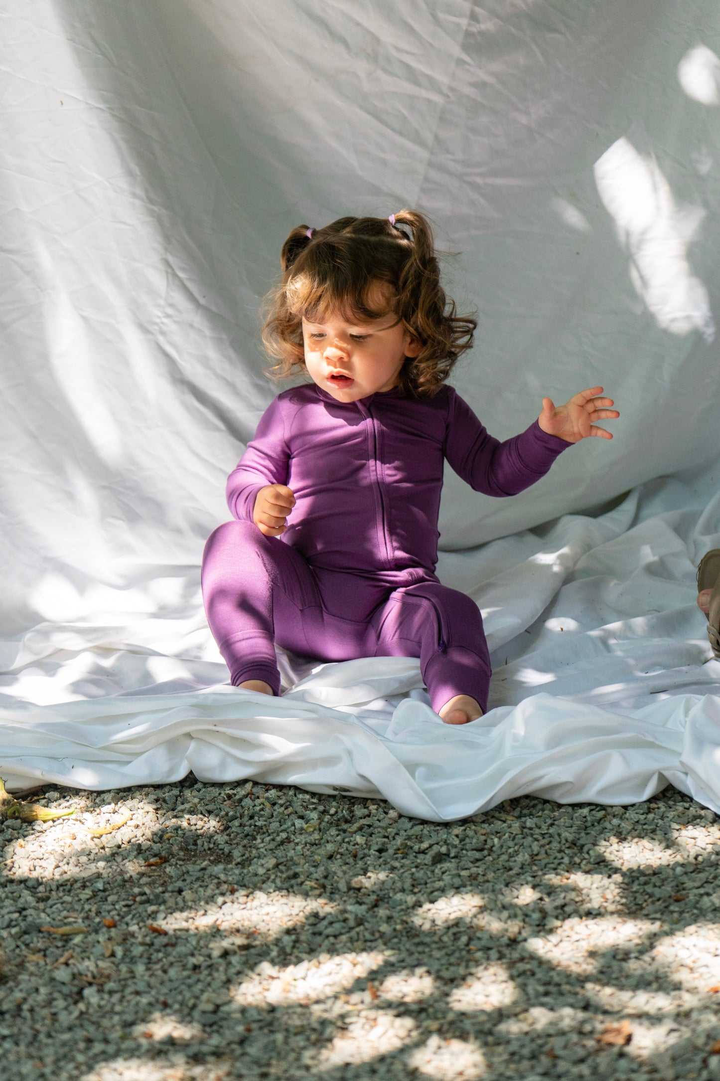 Belan.J Footless Zipper Sleeper - Deep Plum