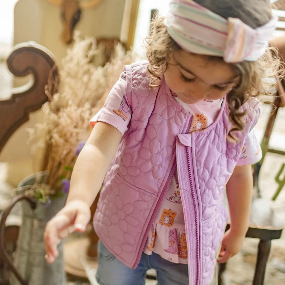 Souris Mini Quilted Floral Pattern Vest