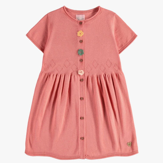 Souris Mini Pink Knit Short Sleeve Dress