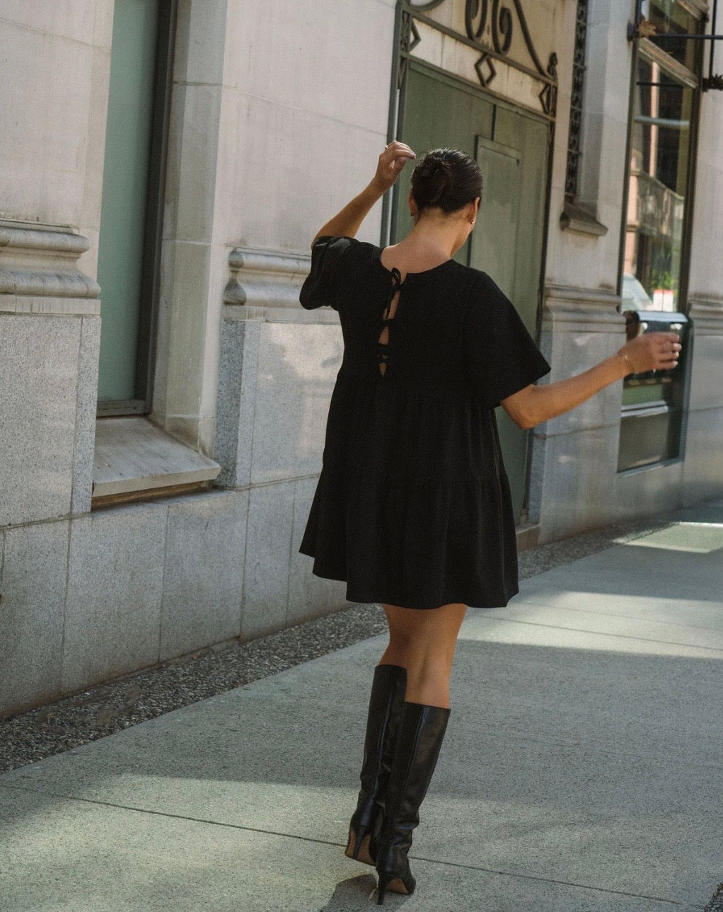 Brunette the Label Tiered Dress - Black