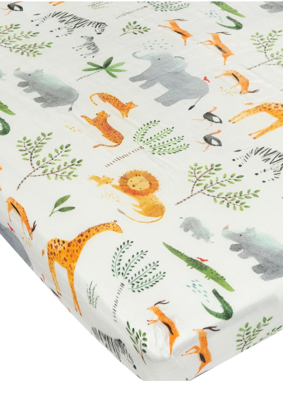 Loulou Lollipop Fitted Crib Sheet - Safari Jungle