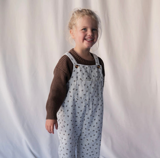 Roobear Floral Cord Overalls