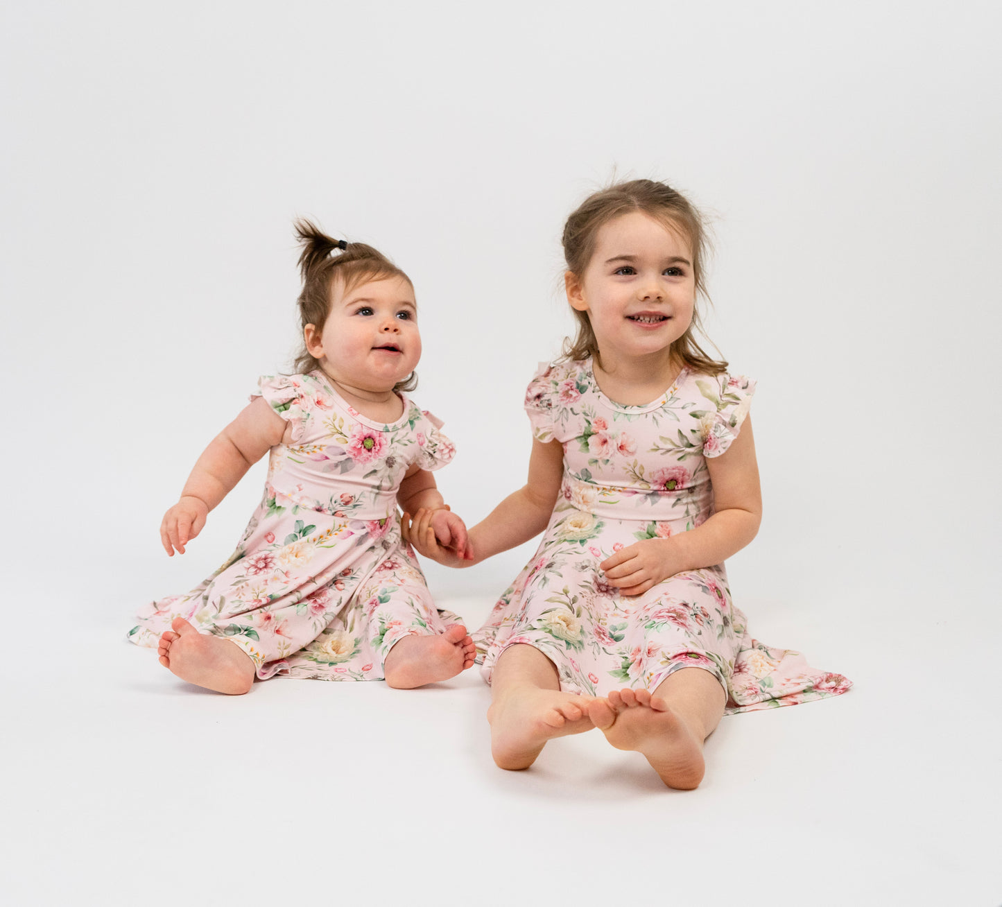 Belan.J Ruffled Sleeve Twirl Dress - Floral Bliss