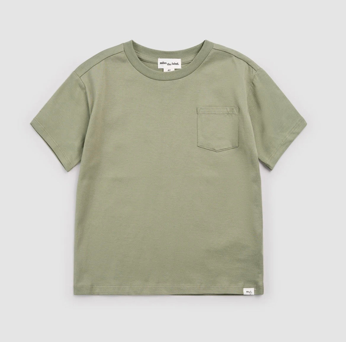 Miles the Label Pocket Tee - Dusty Green