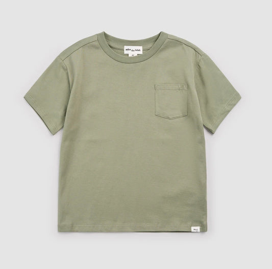 Miles the Label Pocket Tee - Dusty Green