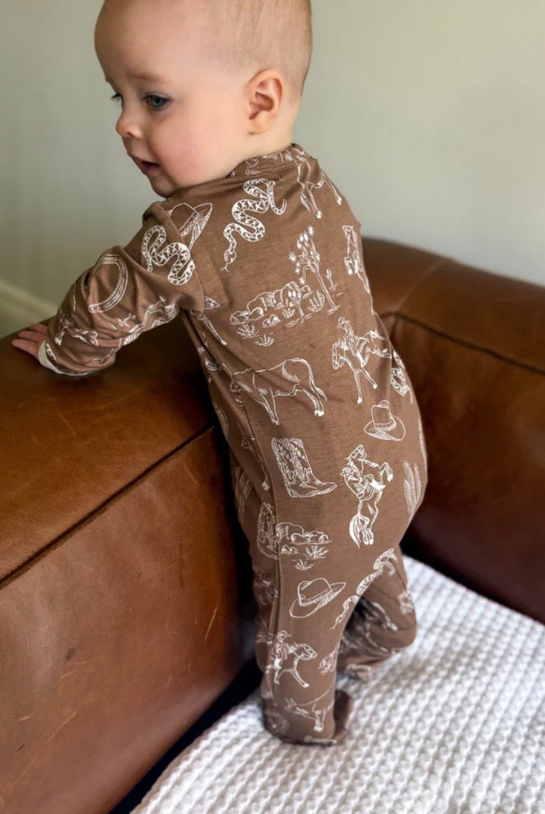 Bambi & Birdie Zipper Sleeper - Cowboy
