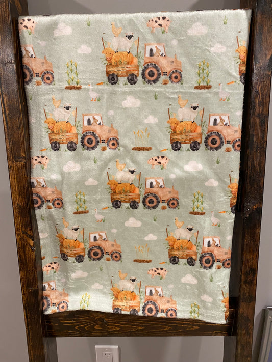 Farm Friends Minky Blanket