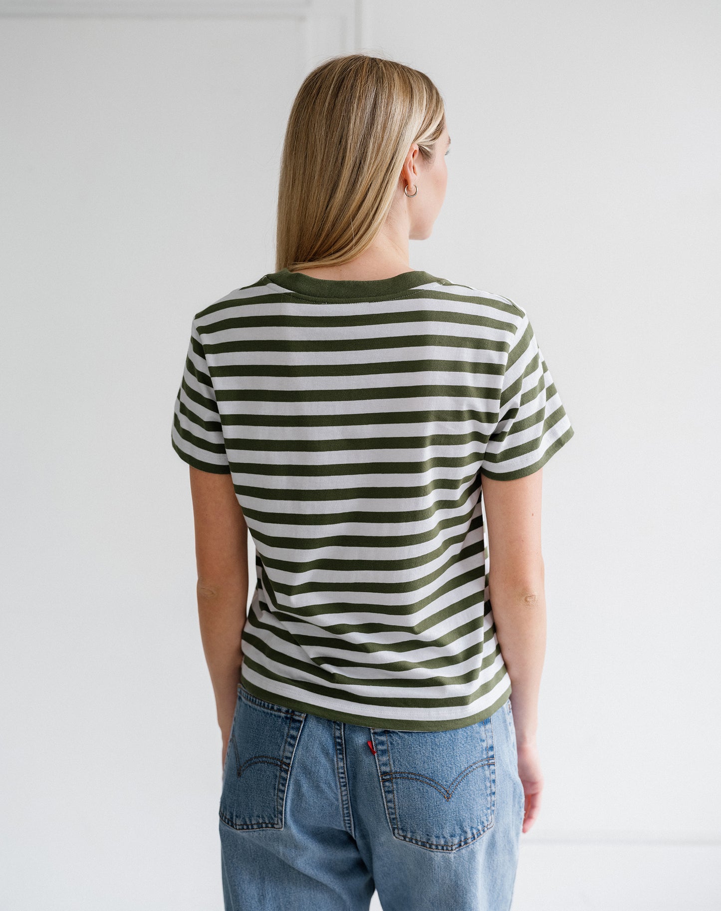 Brunette the Label Paris Tee - Chive Stripe